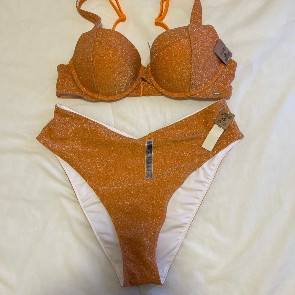 Sparkling Orange Bikini Set